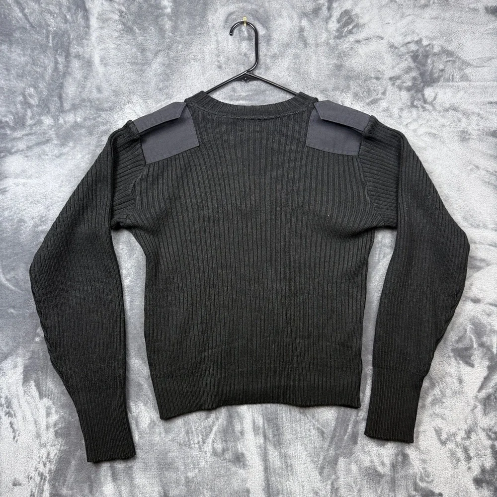 LawPro Commando Sweater Mens Small Black V-Neck Tactical Ribbed Knit Pullover